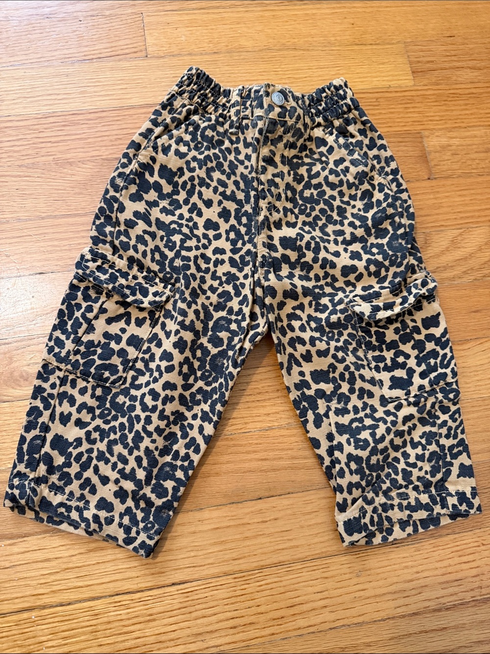 ZARA KIDS 2 years Leopard Cargo Pants - Tan and Black